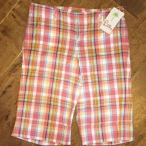 Lilly Pulitzer Pink Plaid Palm Beach Fit Shorts
